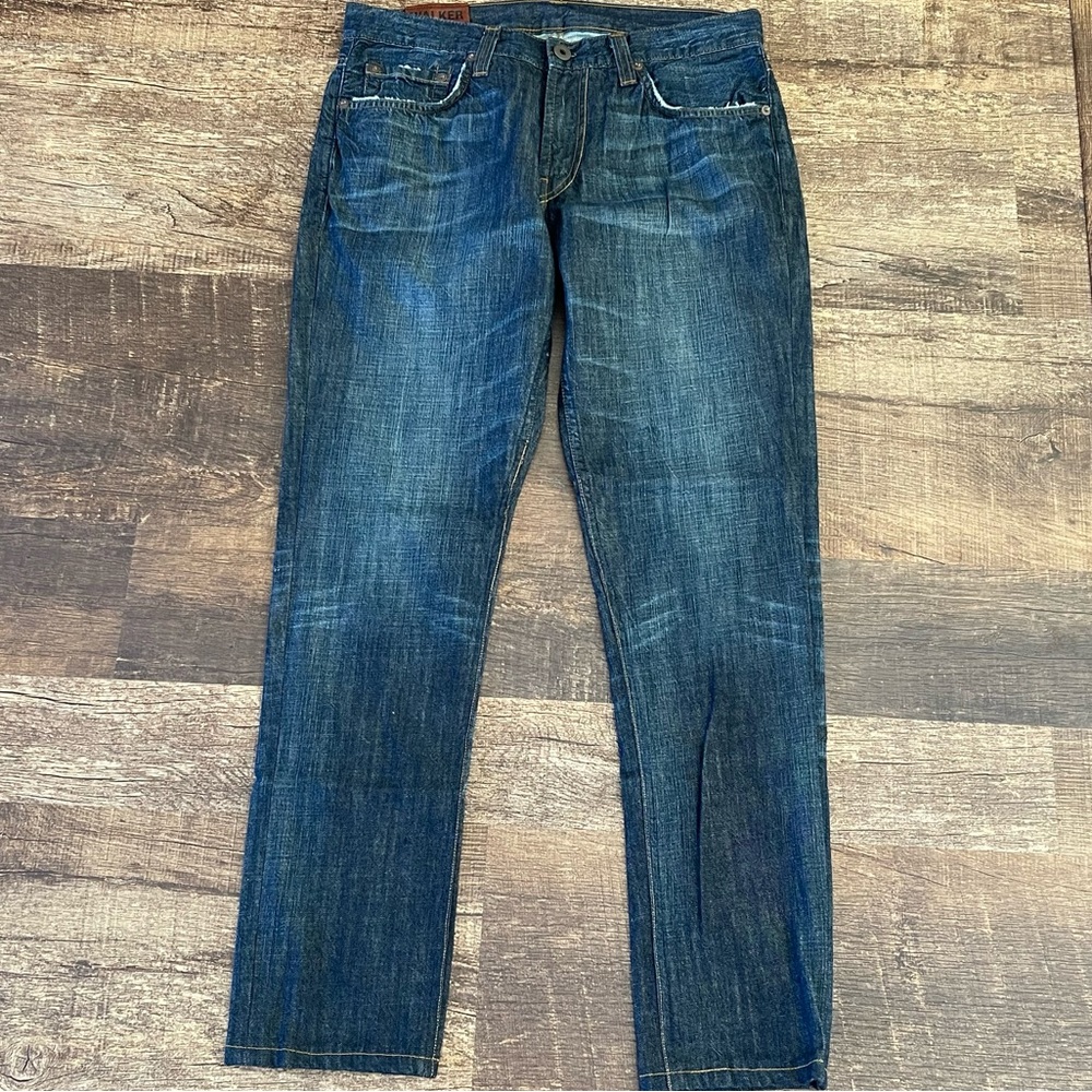 J BRAND Men’s Harpoon Walker Relaxed Straight‑Leg Jeans – Dark Denim, Size 32